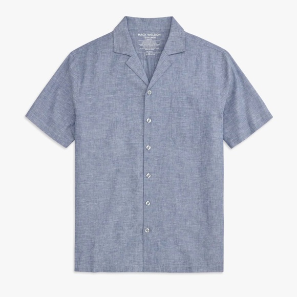 Mack Weldon Other - Mack Weldon Tech Linen Camp Shirt Men's Short Sleeve Shirt Wild Rapids X-Large
